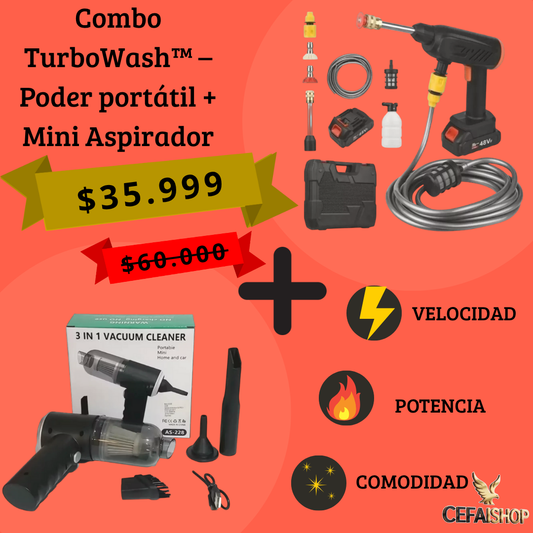 Combo  TurboWash™ – Poder portátil +  Mini Aspirador